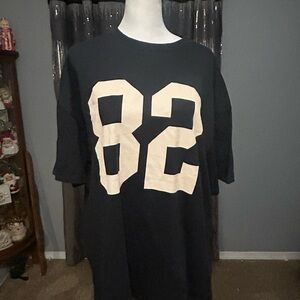 Divided Black Tee with Cream '82' Graphic